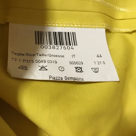 Piazza Sempione Audrey Pants Cropped Italy RARE YELLOW & CORAL Size US 8  IT 44 - Picture 12 of 14